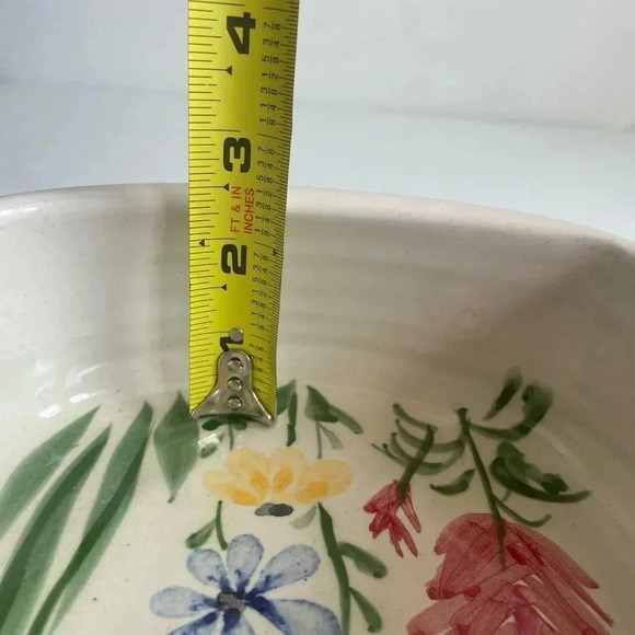 Mississippi Mud pottery Serving Dish Floral like new 7x7x3 Hand Thrown Alton, IL - Picture 10 of 10